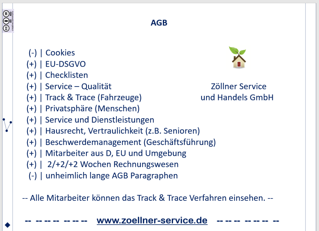 2023.10.16 - AGB - Checkliste - Zöllner Service und Handels GmbH